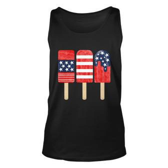4Th Of July Popsicle Red White Blue American Flag Patriotic Unisex Tank Top - Monsterry