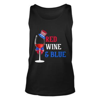 4Th Of July Red White And Blue Wine Glass Firework Drinker Tshirt Unisex Tank Top - Monsterry