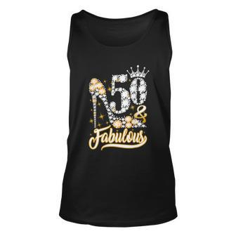 50 & Fabulous 50 Years Old 50Th Birthday Diamond Crown Shoes Tshirt Unisex Tank Top - Monsterry AU