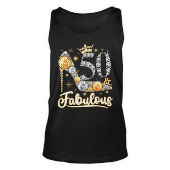 50 & Fabulous 50 Years Old 50Th Birthday Diamond Crown Shoes V2 Unisex Tank Top - Seseable
