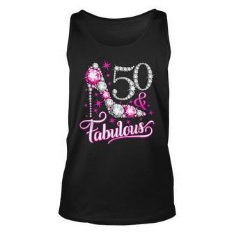 50 & Fabulous 50 Years Old 50Th Birthday Diamond Crown Shoes V3 Unisex Tank Top - Seseable