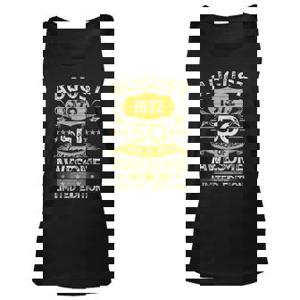 50 Years Old Gifts Vintage August 1972 50Th Birthday Gifts V2 Men Women Tank Top Graphic Print Unisex - Thegiftio