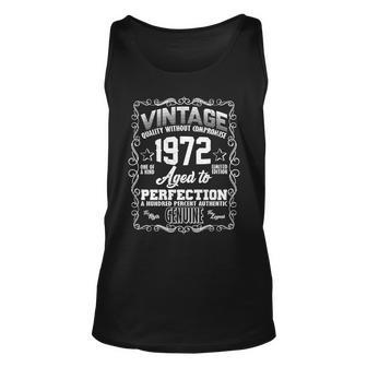 50Th Birthday Vintage 1972 Aged To Perfection Genuine Tshirt Unisex Tank Top - Monsterry AU