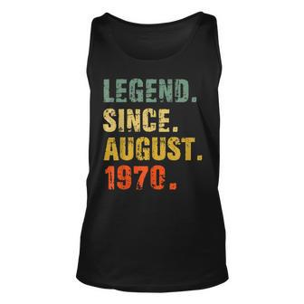 52 Year Old 52Nd Birthday Gifts Legend Since August 1970 Unisex Tank Top - Thegiftio UK