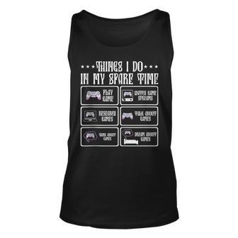 6 Things I Do In My Spare Time Video Games Gaming Men Women Tank Top Graphic Print Unisex - Thegiftio UK