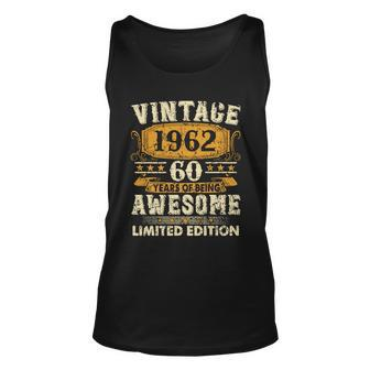 60Th Birthday Gift Vintage 1962 Tshirt V2 Unisex Tank Top - Monsterry DE
