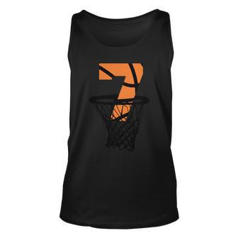 7Th Birthday Basketball 7Th Birthday Basketball Basketball Player Unisex Tank Top - Monsterry