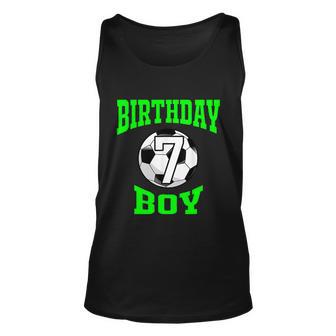 7Th Birthday Boy Shirt Soccer Shirt 7 Years Old Kid Unisex Tank Top - Monsterry