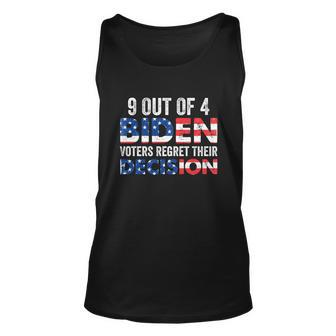 9 Out Of 4 Biden Voters Regret Their Decision Usa Flag Funny Graphic Design Printed Casual Daily Basic Unisex Tank Top - Thegiftio UK