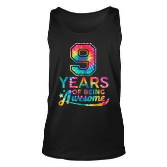 9 Year Of Being Awesome 9 Years Old 9Th Birthday Tie Dye V2 Men Women Tank Top Graphic Print Unisex - Thegiftio UK