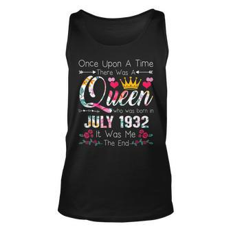90 Years Birthday Girls 90Th Birthday Queen July 1932 Unisex Tank Top - Seseable