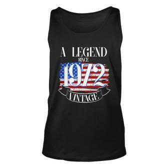 A Legend Since 1972 Vintage Usa Flag 50Th Birthday Tshirt Unisex Tank Top - Monsterry