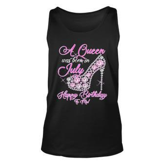 A Queen Was Born In July Fancy Birthday Graphic Design Printed Casual Daily Basic Unisex Tank Top - Thegiftio UK