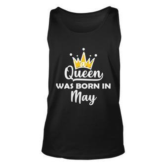 A Queen Was Born In May Birthday Graphic Design Printed Casual Daily Basic Unisex Tank Top - Thegiftio UK