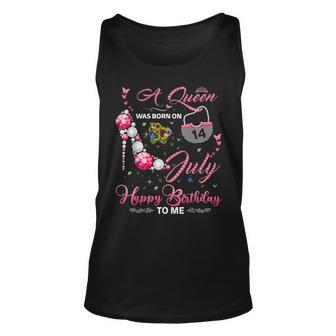 A Queen Was Born On 14Th July Birthday For Queens Girls Unisex Tank Top - Seseable