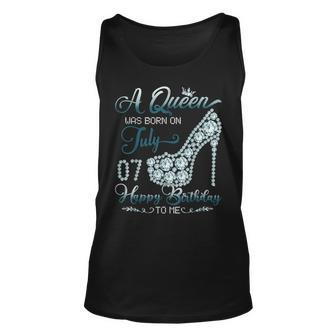 A Queen Was Born On July 07 Born In 07Th July Birthday Unisex Tank Top - Seseable