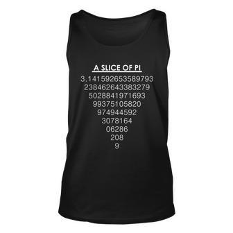 A Slice Of Pi Pie Funny Pi Day Math Geek Logo Tshirt Unisex Tank Top - Monsterry UK