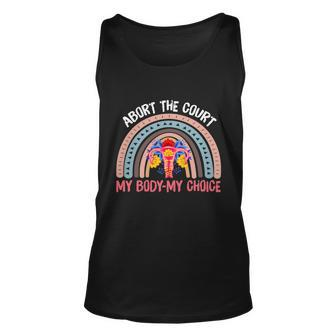 Abort The Court Scotus Reproductive Rights Floral Rainbow Design Unisex Tank Top - Monsterry