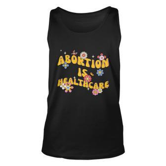 Abortion Is Healthcare Retro Floral Pro Choice Feminist Unisex Tank Top - Monsterry