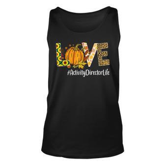 Activity Director Love Pumpkin Leopard Halloween Fall Lover Unisex Tank Top - Seseable