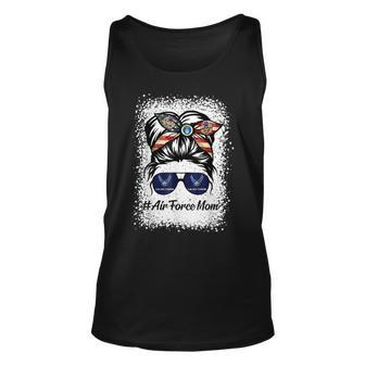 Air Force Mom Messy Bun Sunglasses Military Mom Mothers Day Unisex Tank Top - Seseable