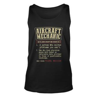 Aircraft Mechanic Funny Definition Graphic Design Printed Casual Daily Basic Unisex Tank Top - Thegiftio UK