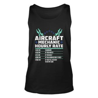 Aircraft Technician Hourly Rate Airplane Plane Mechanic Unisex Tank Top - Monsterry