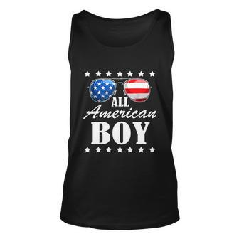 All American Boy Us Flag Sunglasses For Matching 4Th Of July Unisex Tank Top - Monsterry UK