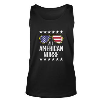 All American Nurse Scrub Memorial Day 4Th Of July Rn Women Unisex Tank Top - Monsterry DE