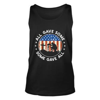All Gave Some Some Gave All Usa Flag Veteran Memorial Day Cool Gift Graphic Design Printed Casual Daily Basic Unisex Tank Top - Thegiftio UK