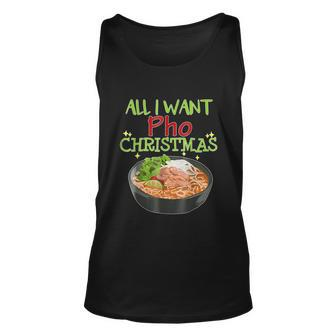 All I Want Pho Christmas Vietnamese Cuisine Bowl Noodles Graphic Design Printed Casual Daily Basic Unisex Tank Top - Thegiftio UK