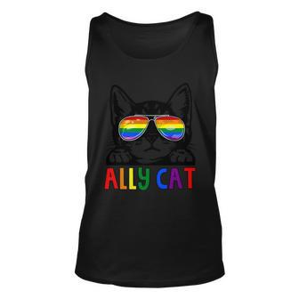 Ally Cat Lgbt Gay Rainbow Pride Flag Pride Month Unisex Tank Top - Monsterry