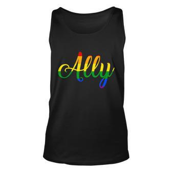 Ally Pride Rainbow Tshirt Unisex Tank Top - Monsterry AU