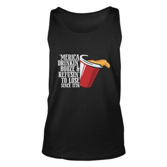 America Drinking Booze Refusing To Lose Since 1776 Plus Size Shirt For Men Women Unisex Tank Top - Monsterry