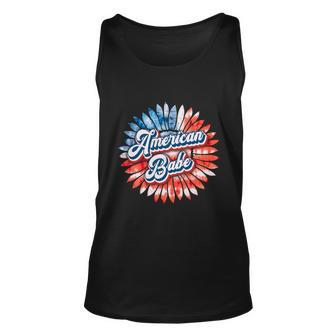 American Babe Sunflower Fourth Of July Graphic Plus Size Shirt For Men Women Unisex Tank Top - Monsterry
