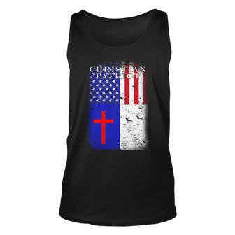 American Christian Patriot Red Cross Unisex Tank Top - Monsterry