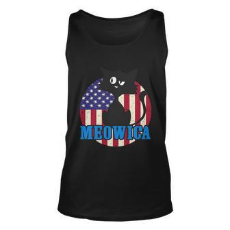 American Flag Meowica 4Th Of July Cat Unisex Tank Top - Monsterry