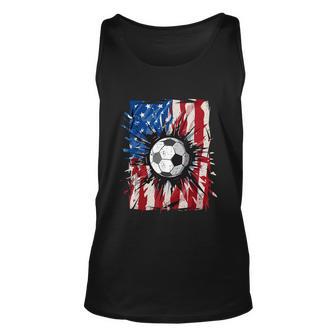 American Flag Soccer Ball 4Th Of July Cool Sport Patriotic Unisex Tank Top - Monsterry DE