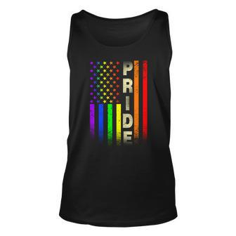 American Gay Pride Rainbow Flag Tshirt Unisex Tank Top - Monsterry AU