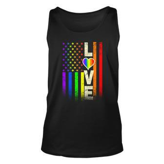 American Love Gay Pride Rainbow Flag Tshirt Unisex Tank Top - Monsterry DE