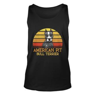 American Pit Bull Terrier Dog Lovers Dad Mom Father Day 2022 Cute Gift Unisex Tank Top - Thegiftio UK