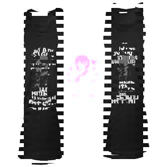 Anime Girl Just A Girl Who Loves Anime And Sketching Drawing Unisex Tank Top - Thegiftio