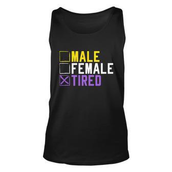 Asexual Transexual Lgbt Pride Gift Tired Non Binary Graphic Design Printed Casual Daily Basic Unisex Tank Top - Thegiftio UK