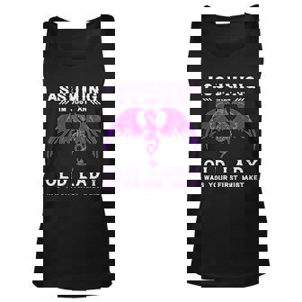 Assuming Im Just An Old Lady Was Your First Mistake V2 Unisex Tank Top - Thegiftio