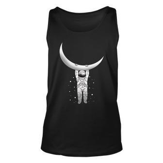 Astronaut Hanging From The Moon Tshirt Unisex Tank Top - Monsterry AU