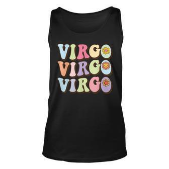 August September Birthday Groovy Astrology Zodiac Sign Virgo Men Women Tank Top Graphic Print Unisex - Thegiftio UK