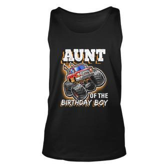 Aunt Of The Birthday Boy Monster Truck Birthday Gift Unisex Tank Top - Monsterry CA