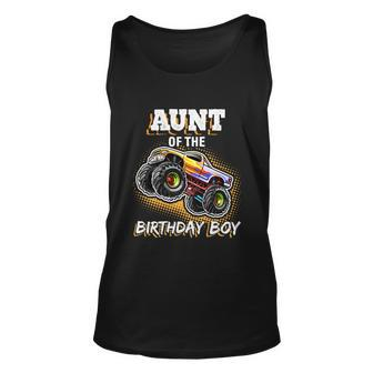 Aunt Of The Birthday Boy Monster Truck Birthday Gift Unisex Tank Top - Monsterry