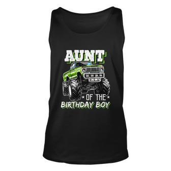 Aunt Of The Birthday Boy Monster Truck Birthday Party Funny Gift Unisex Tank Top - Monsterry DE
