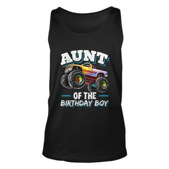 Aunt Of The Birthday Boy Monster Truck Birthday Party Funny Gift Unisex Tank Top - Monsterry UK